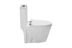 Напольный унитаз-моноблок SantiLine SL-5012 безободковый, с сиденьем микролифт, белый