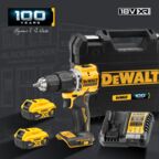 Аккумуляторная ударная дрель-шуруповерт DEWALT DCD100YP2T, 18 В, 1650 об/мин, 28050 уд/мин, с 2 АКБ 5 Ач и ЗУ, в кейсе TSTAK