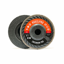 RoxelPro Лепестковый круг ROXTOP 125 х 22мм, оправка Trimmable, цирконат, конический, Р40, 111543