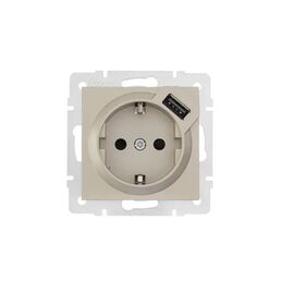 Розетка USB встраиваемая Lezard Vesna 742-3788-181 с заземлением цвет титан