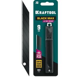 Сегментированные лезвия для ножей KRAFTOOL "BLACK MAX", 9 мм, 9 сегментов, 10 шт