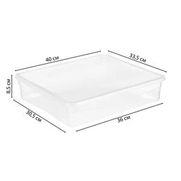 Ящик Кристалл 40x8.5x33.5 см 9 л пластик с крышкой цвет прозрачный