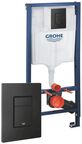 Инсталляция с кнопкой Grohe Solido 38811KF0 для унитаза 3 в 1, кнопка черная матовая