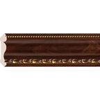 Плинтус потолочный Карниз 107, красное дерево С золотом. Cosca.