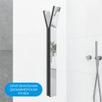 Душевая дверь в нишу Март Эстетика 195x90 см хромированный профиль прозрачное стекло распашная
