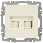 Компьютерная розетка двойная встраиваемая IEK Brite РК10-2-БрКр RJ45 UTP cat 5e цвет бежевый