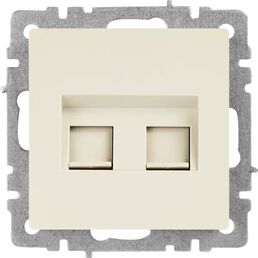 Компьютерная розетка двойная встраиваемая IEK Brite РК10-2-БрКр RJ45 UTP cat 5e цвет бежевый
