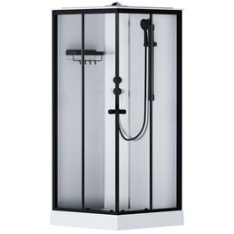 Душевая кабина Am.Pm X-Joy Square 90x90 профиль черный матовый, стекло прозрачное