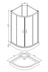 Душевая кабина Am.Pm 90x90 Joy W85C-001-090GT профиль графит матовый, низкий поддон