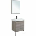 Тумба с раковиной Aquanet Nova Lite 60 см подвесная 2 дверцы, дуб рошелье