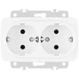 Розетка двойная с заземлением Arte Milano am-205 205.40-2.white