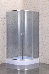 Душевой уголок Loranto 90x90 CS-8015GB 90 стекло мозаика, профиль хром, с низким поддоном