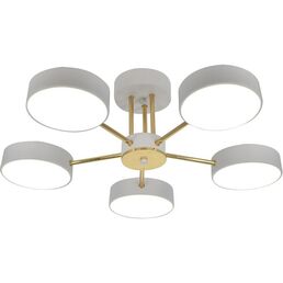 Потолочная люстра (+ночной режим) на штанге Escada Rune 10262/5LED 64Вт, металл/акрил, белый/золото