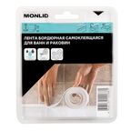 Бордюрная лента для ванной Monlid 22 мм 3.35 м цвет белый