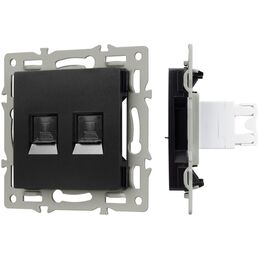 Механизм компьютерной розетки двойной SCT-MPC2-PL-BK (RJ-45, CAT6) (Arlight) 045337