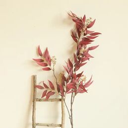 Искусственная ветка Бамбук 75 см полиэстер цвет красный