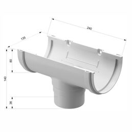 Воронка желоба пластиковая d120-80 мм Docke Standard пломбир RAL 9003