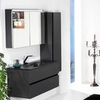 Зеркальный шкаф Armadi Art Vallessi 547-A glossy 80 антрацит глянец