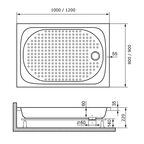 Душевой поддон прямоугольный RGW LUX/TN (800x1000)