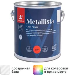 Грунт-эмаль по ржавчине 3 в 1 Tikkurila Metallista гладкая база С прозрачная 2.3 л
