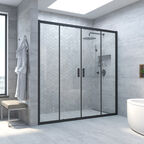 Душевая дверь в нишу Vegas-Glass Z2P Novo h2000 165x200 Z2P NOVO h2000 165 02М 01 стекло прозрачное, профиль черный