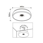 Светильник настенно-потолочный светодиодный влагозащищенный Inspire Parabolic с пультом Bluetooth-динамик 13 м² цвет белый