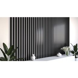 Декоративная рейка саваш МДФ 16*40*2800 мм BLACK BRILLIANT- 15 шт.
