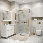 Душевой уголок Grossman Cosmo 100x80 120.K33.02.1080.32.00 без поддона, стекло прозрачное, профиль золото сатин
