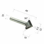 Фреза DJTOL N2V102290 V-образная конусная (по дереву, композиту (АКП), пластику)