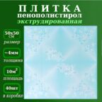 Потолочная плитка с рисунком цветная 50х50см