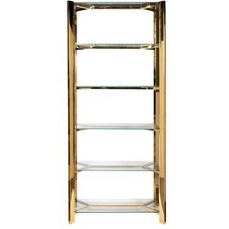 GY-08728 Стеллаж стекло прозр/золото 80*35*180см Garda Decor