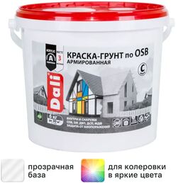 Краска-грунт армированная по OSB Dali матовая прозрачная База С 6 кг