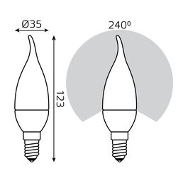 Светодиодная лампа Gauss LED Elementary Candle Tailed 6W E14 4100K 1/10/50