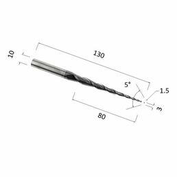 Фреза DJTOL NL2QX10.80.3 спиральная двухзаходная конусная сферическая (по дереву, композиту (АКП), пластику)