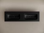Раковина накладная мебельная Ceramica Nova Grace 1610x457x137 мм, с двумя чашами без отв под смеситель, черный матовый