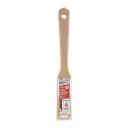 Кисть плоская натуральная щетина деревянная ручка Wenzo Wood 25х12 мм для эмалей и лаков на алкидной основе