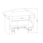 Павильон садовый с 3 скамьями 2.9x2 м сталь бежевый