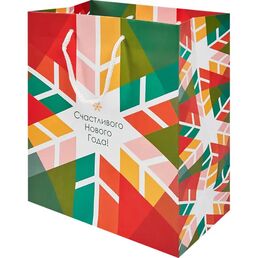Пакет подарочный «Снежинка» 22.9x17.8 см цвет разноцветный