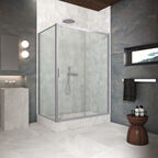Душевой уголок Vegas-Glass 175x80 ZP+ZPV Protec h1900 175*80 07 02 профиль матовый хром, стекло шиншилла