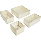 Набор коробок без крышки 31x31/15x31/15x15 см полиэстер цвет бежевый 4 шт