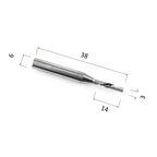 Фреза DJTOL A1LXD6314 спиральная однозаходная стружка вниз (по акрилу (оргстеклу), дереву, композиту (АКП))