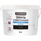 Эмаль акриловая универсальная Luxens цвет черный матовый 5 кг