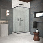 Душевой уголок Vegas-Glass ZA-F Protec 120x100 ZA-F Protec h1900 120*100 06 02 профиль GunMetal, стекло шиншилла