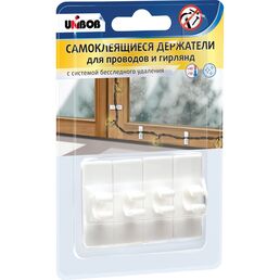 Самоклеящиеся держатели для проводов и гирлянд Unibob 215021