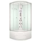 Душевая кабина Domani-Spa Delight 1/4 круга с гидромассажем высокий поддон 90x90 см цвет хром