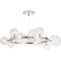 Подвесная люстра Crystal Lux AGATA SP15 V2 CHROME/TRANSPARENTE (плафоны шарики)