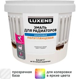 Эмаль для радиаторов Luxens полуглянцевая прозрачная база C 2.4 кг