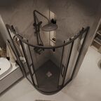 Душевой уголок Grossman Cosmo 80x80 301.K33.02.8080.21.00 без поддона, стекло прозрачное, профиль черный матовый