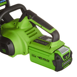 Пила цепная аккумуляторная Greenworks 40V G40CS30IIK2 40 В 12" шаг 3/8" паз 1,1 мм 45 звеньев Li-Ion 2Ач 1 АКБ и ЗУ (2007807UA)
