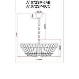Светильник подвесной ARTE LAMP A1072SP-6AB